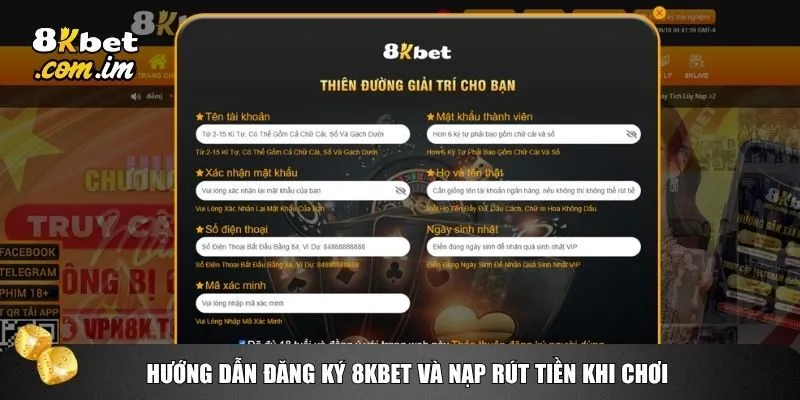 8kbet thiết kế quy trình đăng ký – nạp – rút đơn giản